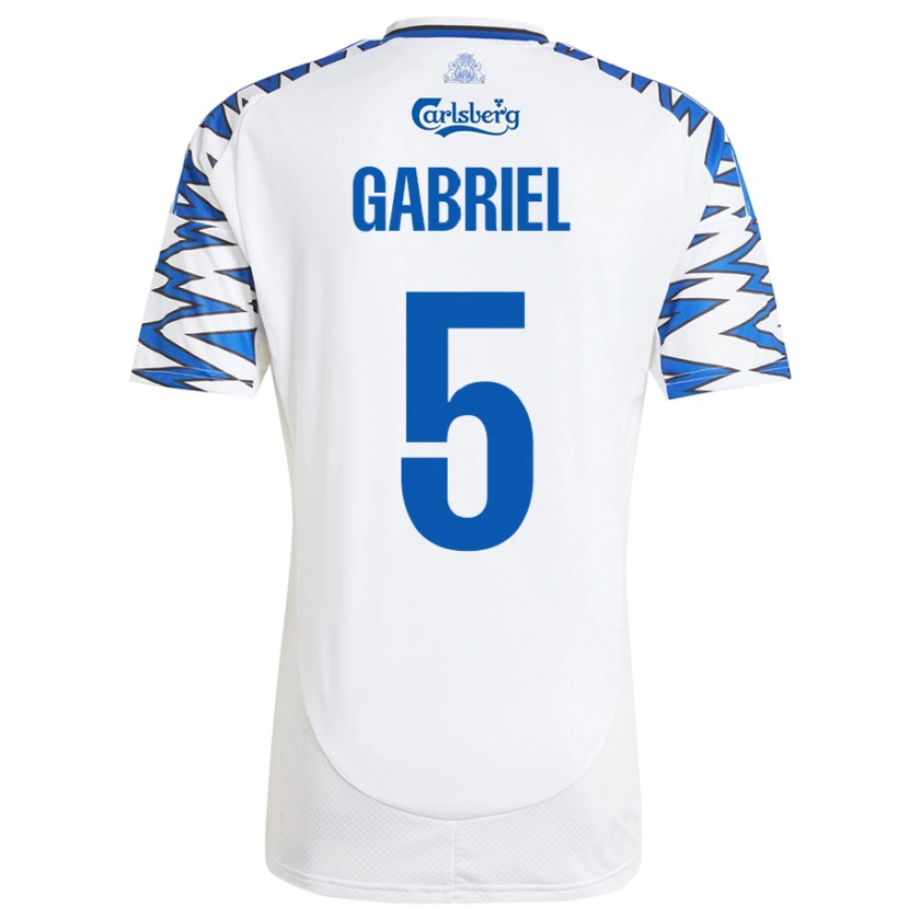 Danxen Kvinnor Gabriel Pereira #5 Vit Himmelsblå Hemmatröja Matchtröjor 2024/25 Tröjor T-Tröja