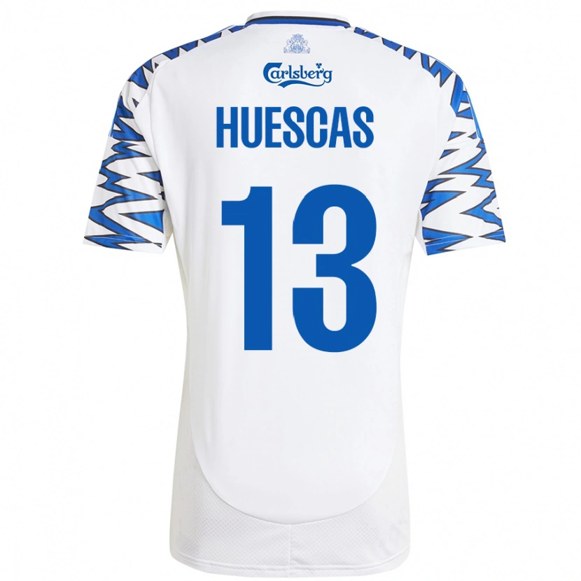 Danxen Kvinnor Rodrigo Huescas #13 Vit Himmelsblå Hemmatröja Matchtröjor 2024/25 Tröjor T-Tröja