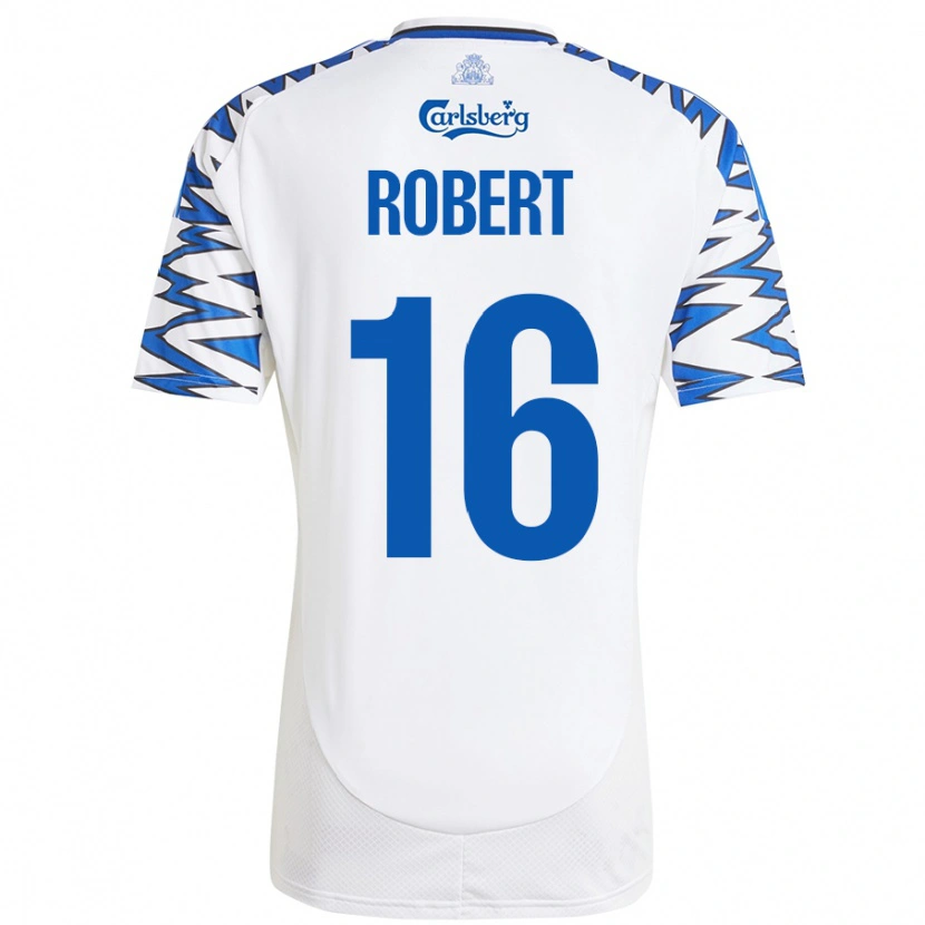 Danxen Kvinnor Robert #16 Vit Himmelsblå Hemmatröja Matchtröjor 2024/25 Tröjor T-Tröja