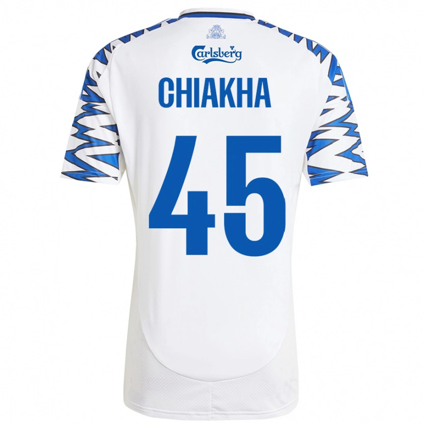 Danxen Kvinnor Amin Chiakha #45 Vit Himmelsblå Hemmatröja Matchtröjor 2024/25 Tröjor T-Tröja