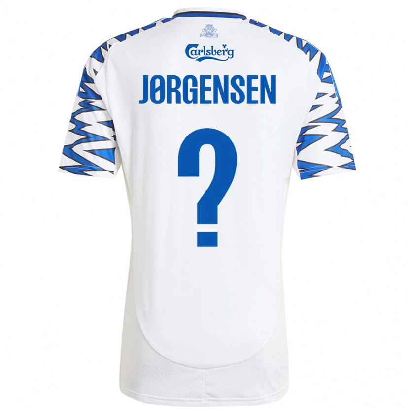 Danxen Kvinnor Mads Jørgensen #0 Vit Himmelsblå Hemmatröja Matchtröjor 2024/25 Tröjor T-Tröja