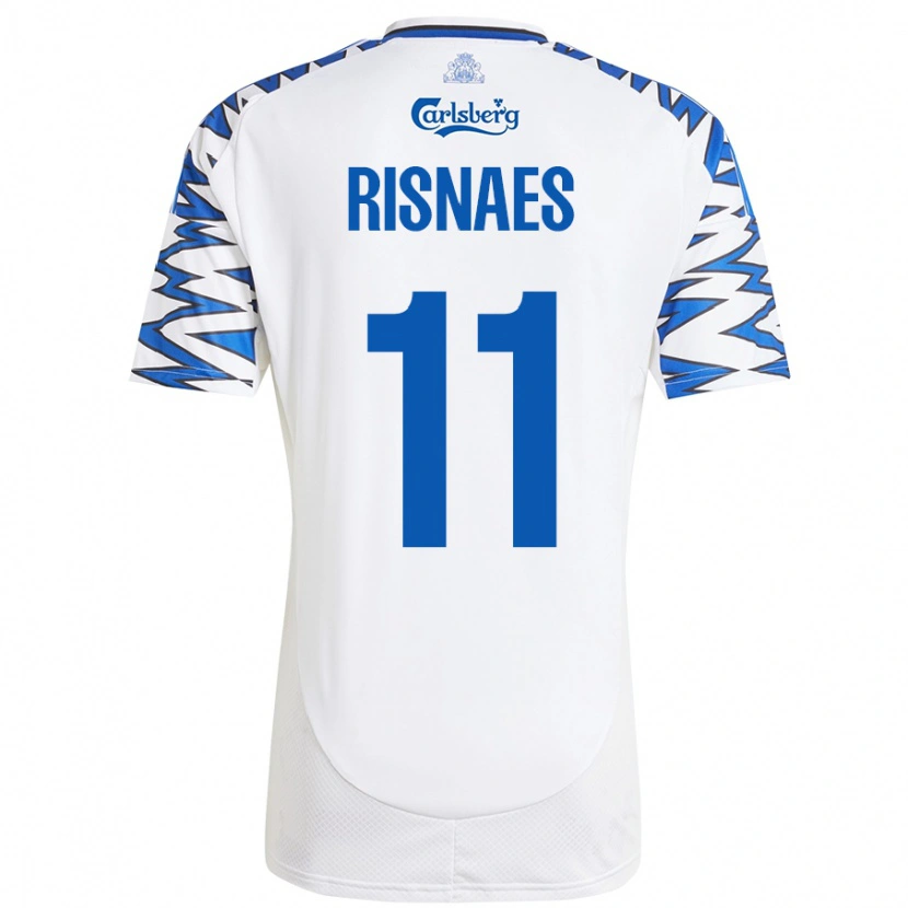 Danxen Kvinnor Roberto Risnaes #11 Vit Himmelsblå Hemmatröja Matchtröjor 2024/25 Tröjor T-Tröja