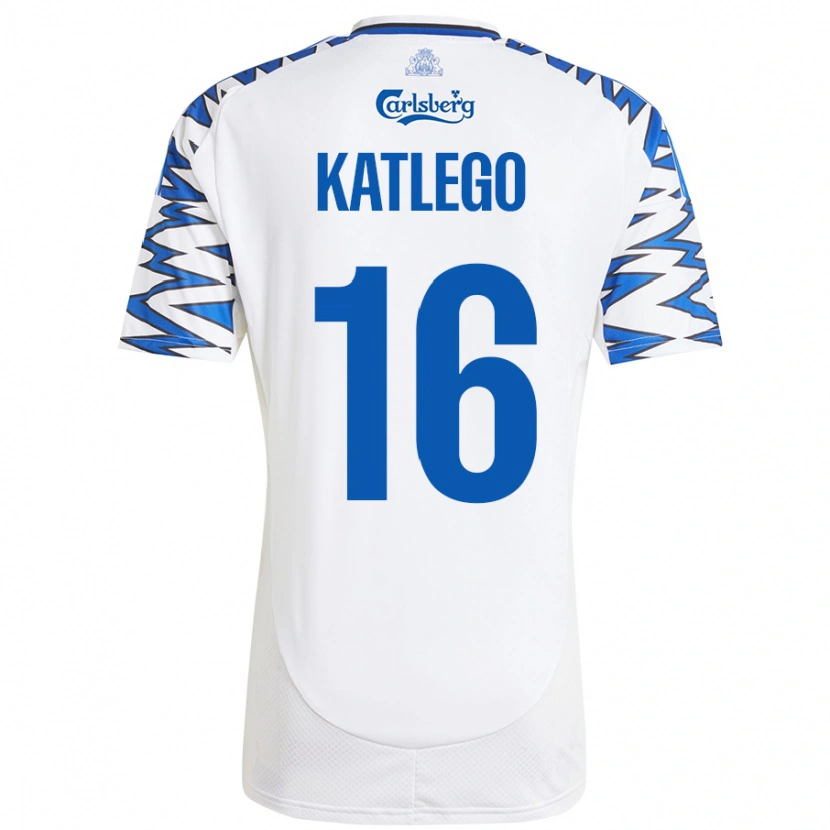 Danxen Kvinnor David Katlego #16 Vit Himmelsblå Hemmatröja Matchtröjor 2024/25 Tröjor T-Tröja