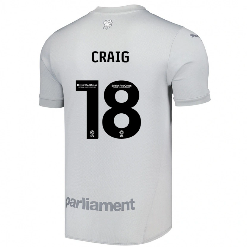 Danxen Kvinnor Matthew Craig #18 Silvergrå Bortatröja Matchtröjor 2024/25 Tröjor T-Tröja