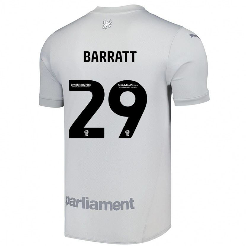 Danxen Kvinnor Connor Barratt #29 Silvergrå Bortatröja Matchtröjor 2024/25 Tröjor T-Tröja