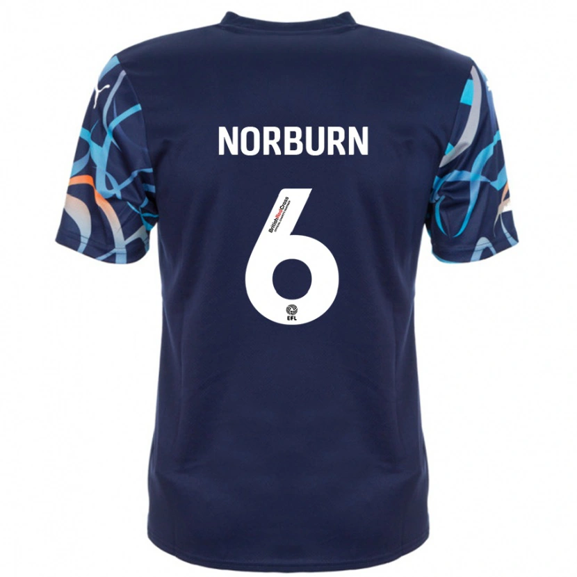 Danxen Kvinnor Oliver Norburn #6 Marinblå Bortatröja Matchtröjor 2024/25 Tröjor T-Tröja