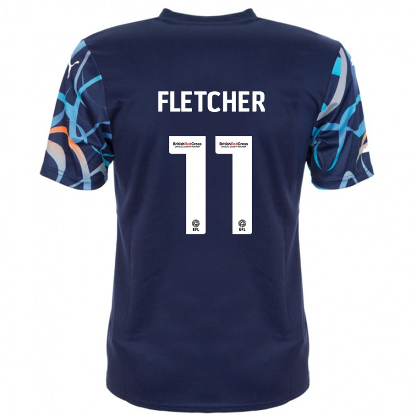 Danxen Kvinnor Ashley Fletcher #11 Marinblå Bortatröja Matchtröjor 2024/25 Tröjor T-Tröja