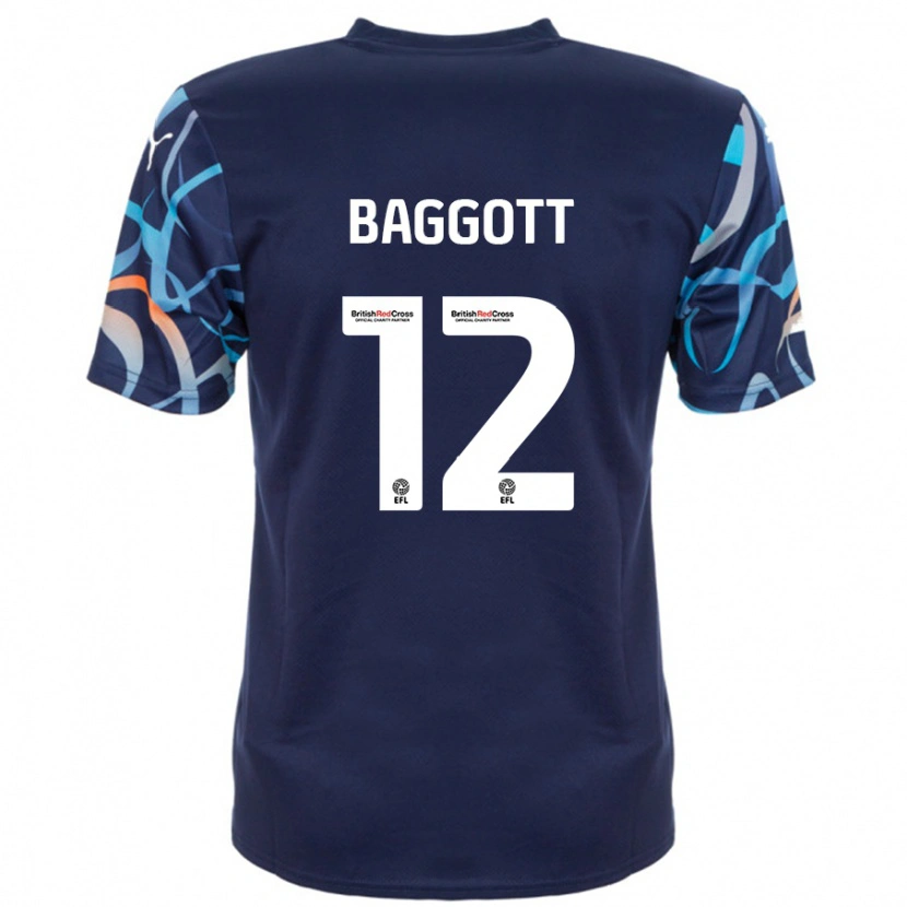 Danxen Kvinnor Elkan Baggott #12 Marinblå Bortatröja Matchtröjor 2024/25 Tröjor T-Tröja