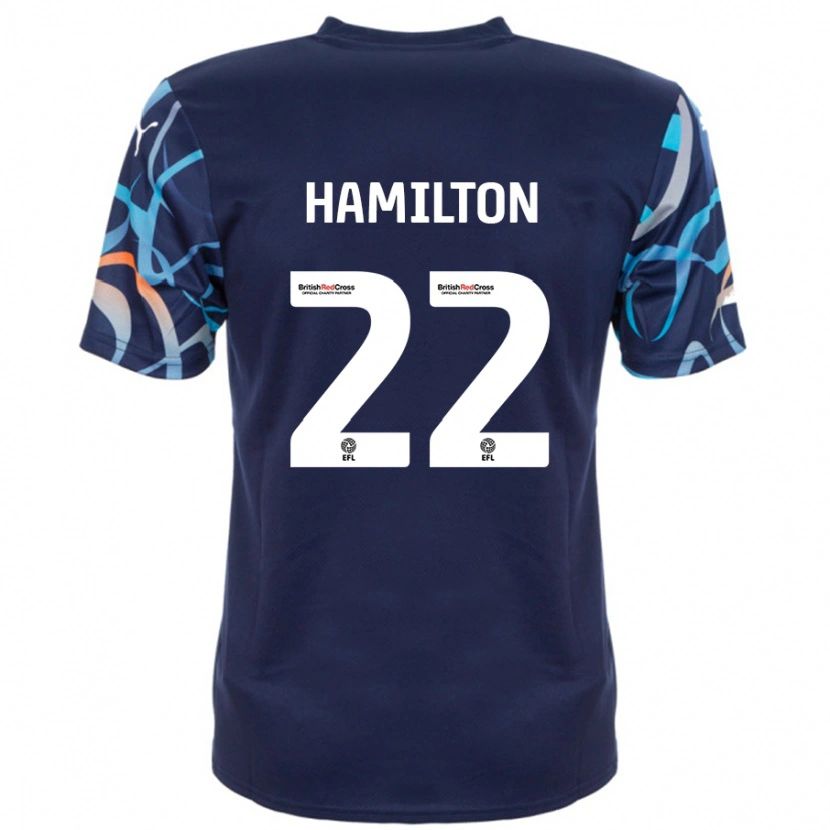 Danxen Kvinnor Cj Hamilton #22 Marinblå Bortatröja Matchtröjor 2024/25 Tröjor T-Tröja