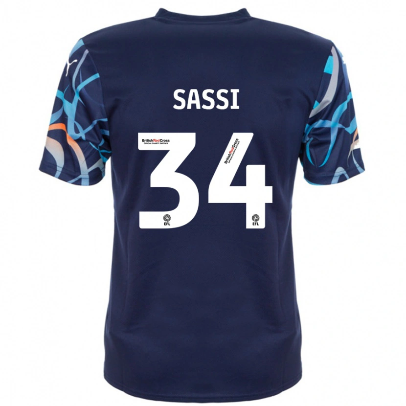 Danxen Kvinnor Dan Sassi #34 Marinblå Bortatröja Matchtröjor 2024/25 Tröjor T-Tröja
