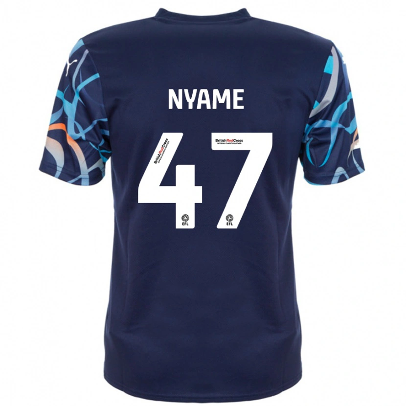 Danxen Kvinnor Josh Nyame #47 Marinblå Bortatröja Matchtröjor 2024/25 Tröjor T-Tröja