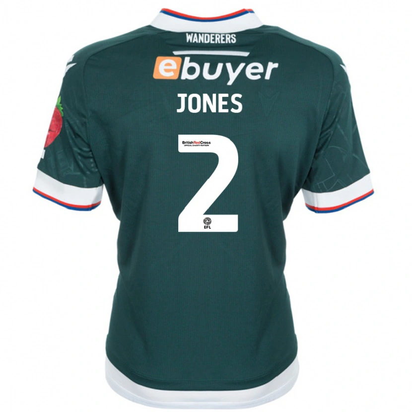 Danxen Kvinnor Gethin Jones #2 Mörkgrön Bortatröja Matchtröjor 2024/25 Tröjor T-Tröja
