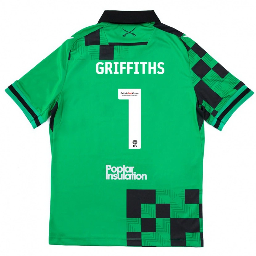 Danxen Kvinnor Josh Griffiths #1 Grön Svart Bortatröja Matchtröjor 2024/25 Tröjor T-Tröja