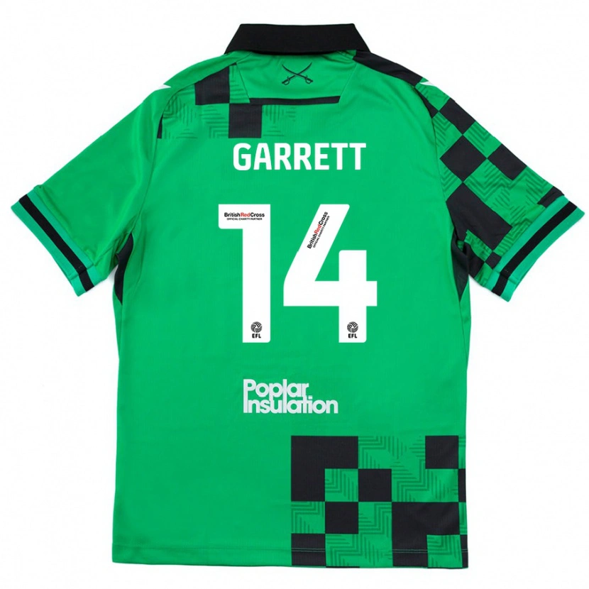 Danxen Kvinnor Jake Garrett #14 Grön Svart Bortatröja Matchtröjor 2024/25 Tröjor T-Tröja