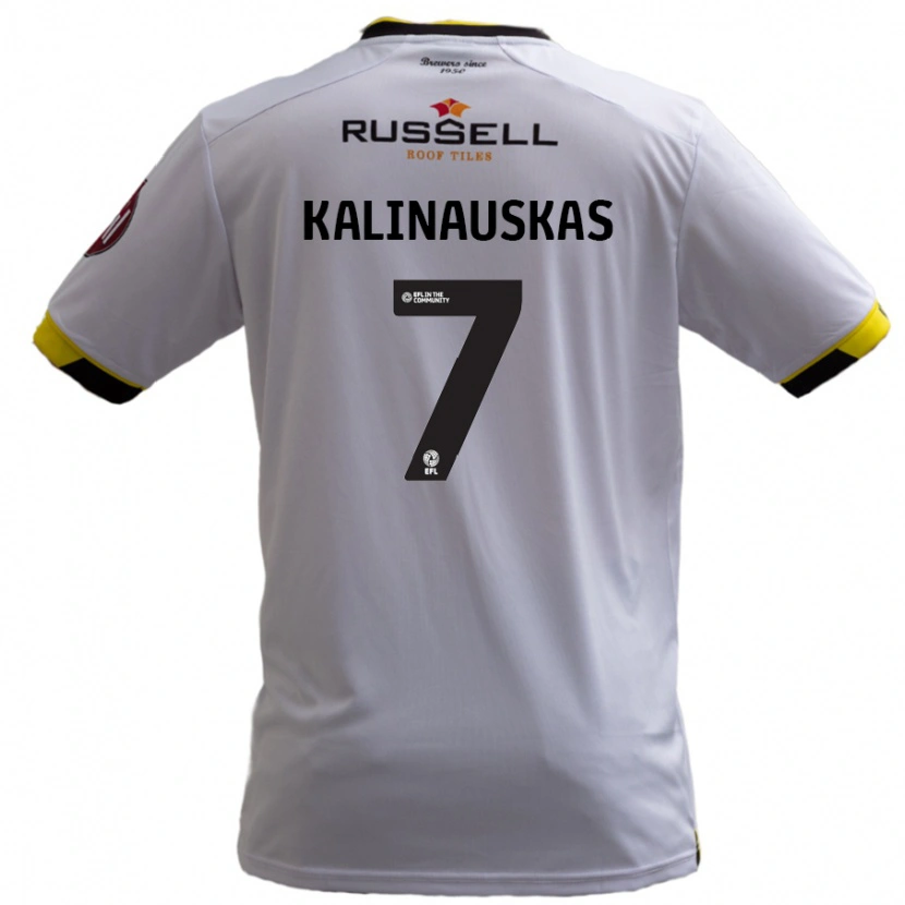 Danxen Kvinnor Tomas Kalinauskas #7 Vit Bortatröja Matchtröjor 2024/25 Tröjor T-Tröja