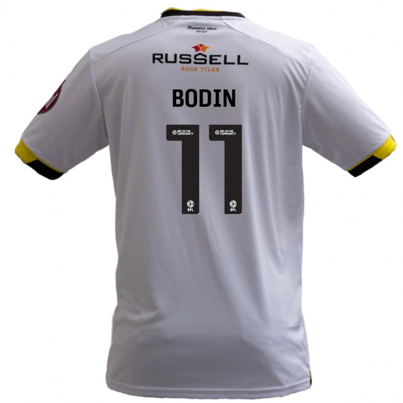 Danxen Kvinnor Billy Bodin #11 Vit Bortatröja Matchtröjor 2024/25 Tröjor T-Tröja