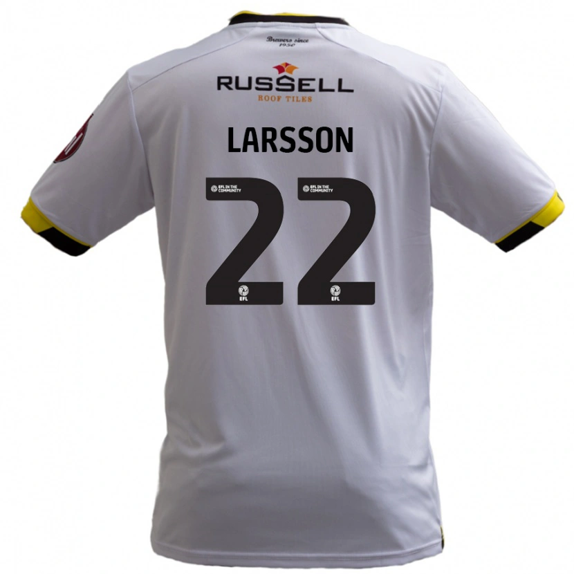 Danxen Kvinnor Julian Larsson #22 Vit Bortatröja Matchtröjor 2024/25 Tröjor T-Tröja