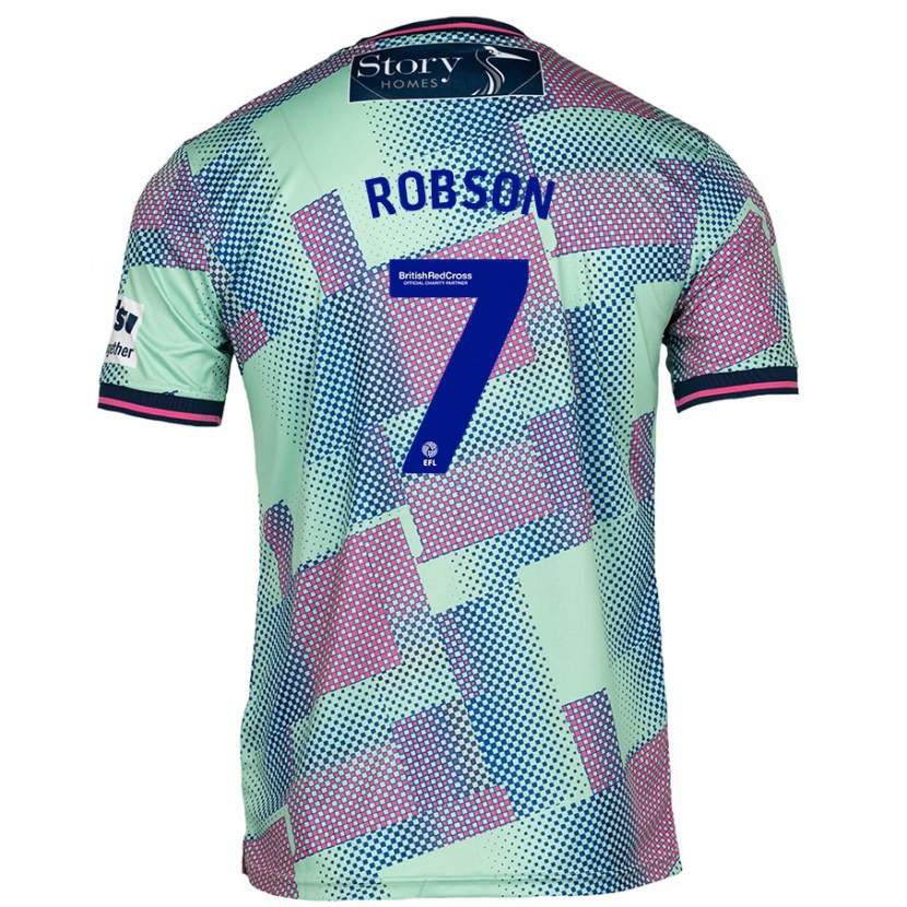 Danxen Kvinnor Ethan Robson #7 Grön Bortatröja Matchtröjor 2024/25 Tröjor T-Tröja