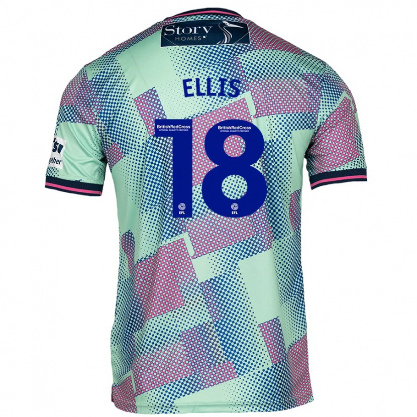 Danxen Kvinnor Jack Ellis #18 Grön Bortatröja Matchtröjor 2024/25 Tröjor T-Tröja