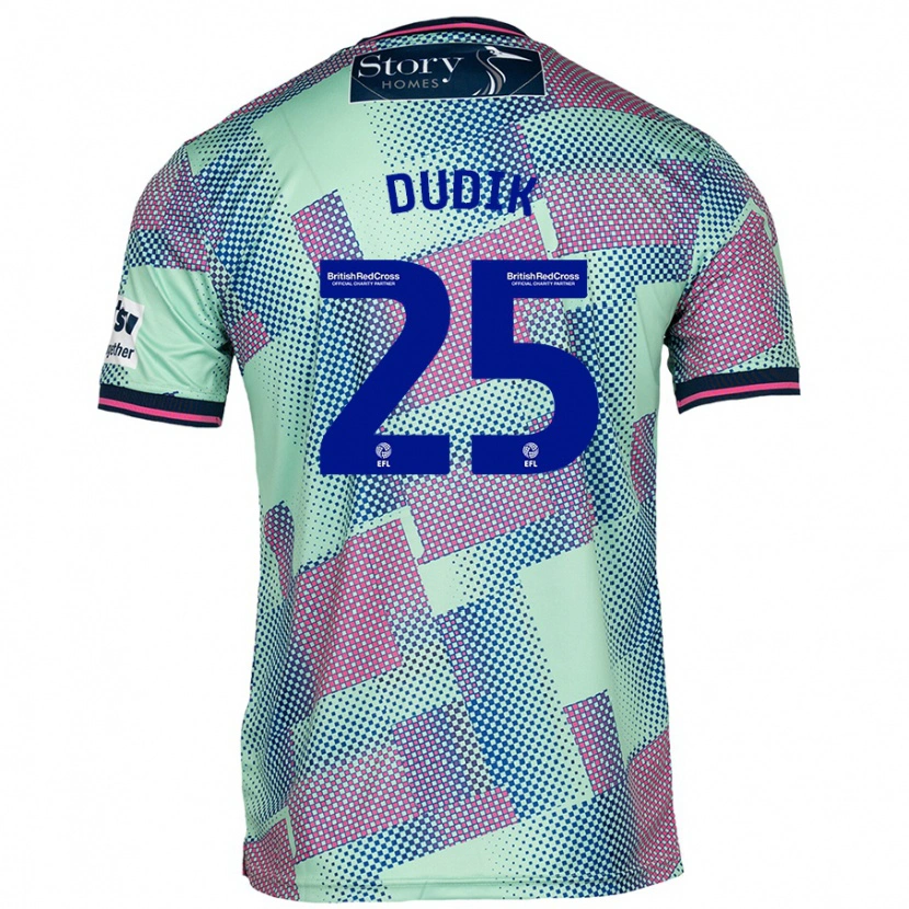 Danxen Kvinnor Anton Dudik #25 Grön Bortatröja Matchtröjor 2024/25 Tröjor T-Tröja
