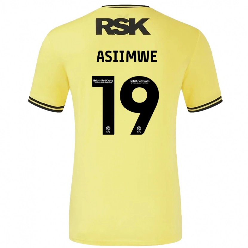 Danxen Kvinnor Nathan Asiimwe #19 Gul Svart Bortatröja Matchtröjor 2024/25 Tröjor T-Tröja