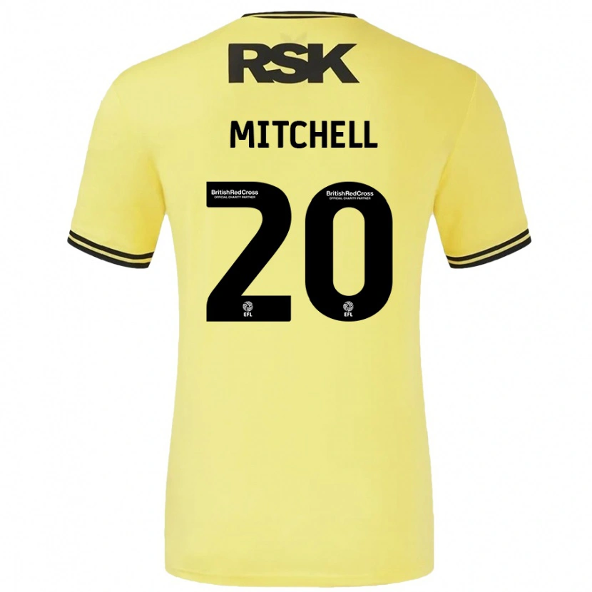 Danxen Kvinnor Zach Mitchell #20 Gul Svart Bortatröja Matchtröjor 2024/25 Tröjor T-Tröja