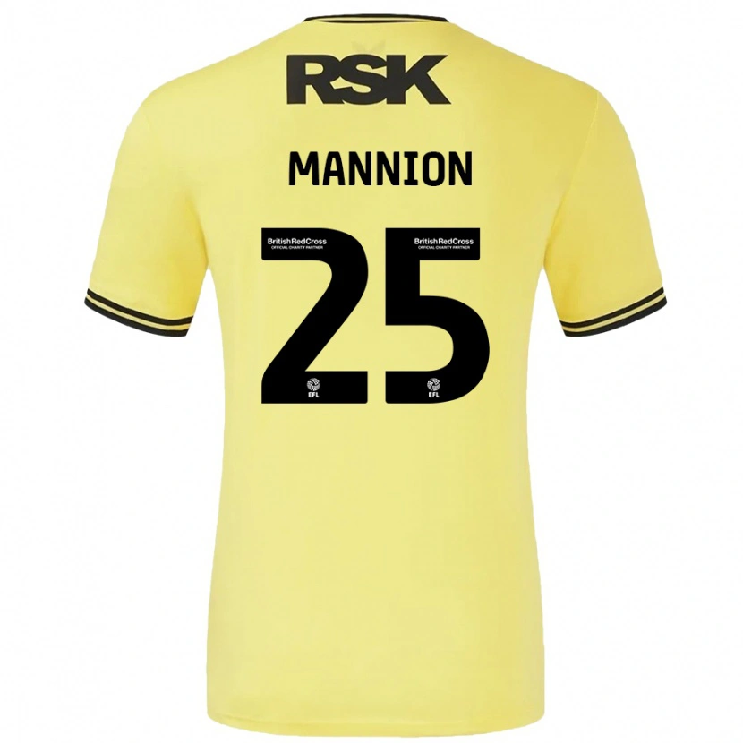 Danxen Kvinnor Will Mannion #25 Gul Svart Bortatröja Matchtröjor 2024/25 Tröjor T-Tröja