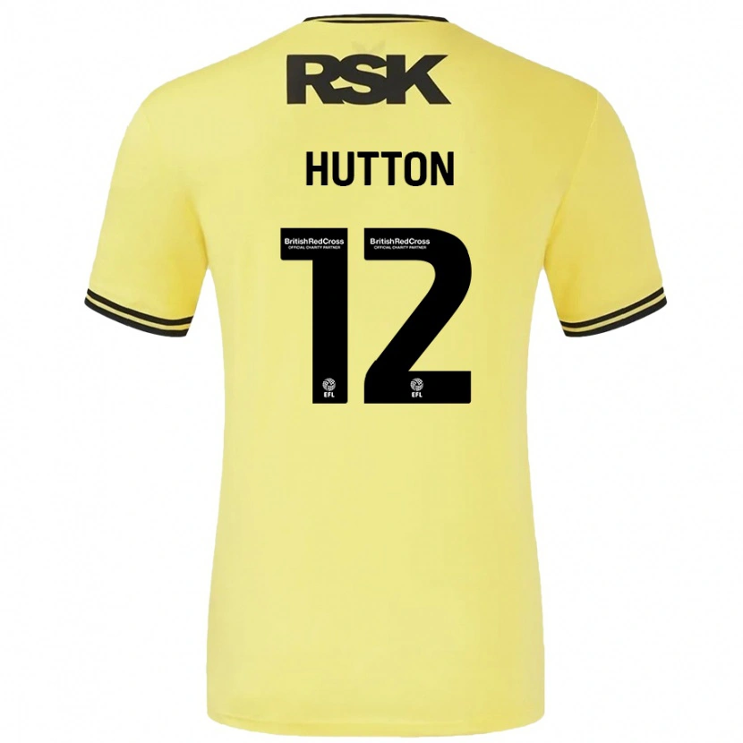 Danxen Kvinnor Jodie Hutton #12 Gul Svart Bortatröja Matchtröjor 2024/25 Tröjor T-Tröja