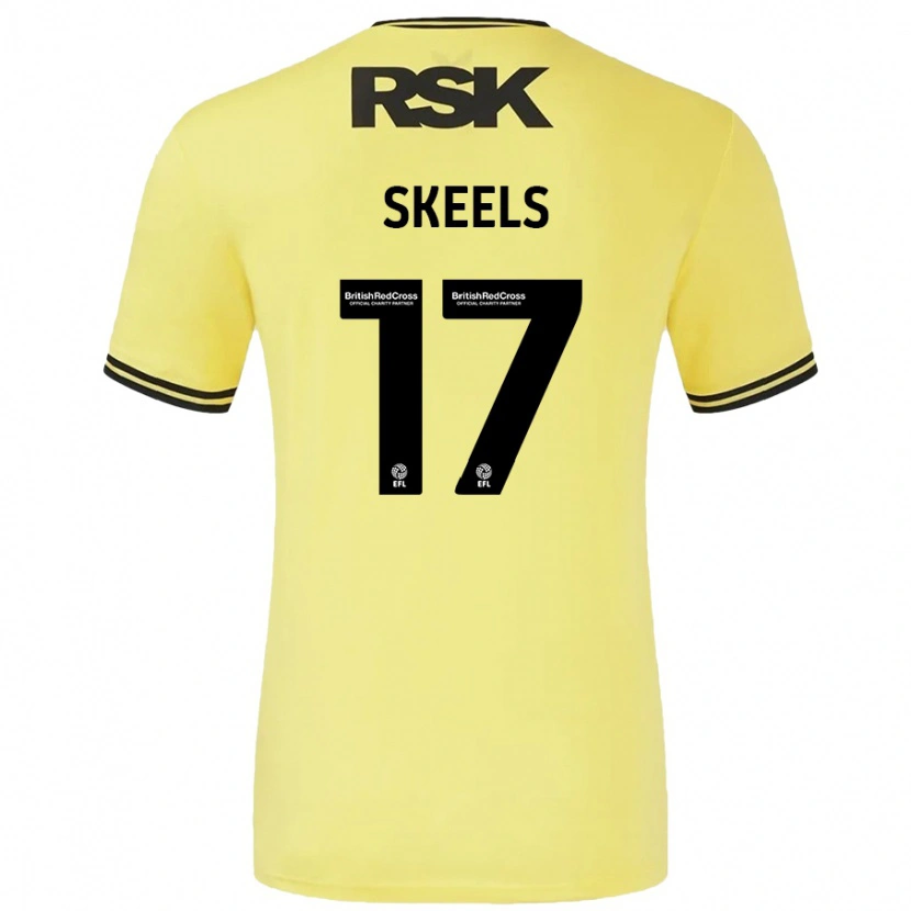 Danxen Kvinnor Kiera Skeels #17 Gul Svart Bortatröja Matchtröjor 2024/25 Tröjor T-Tröja