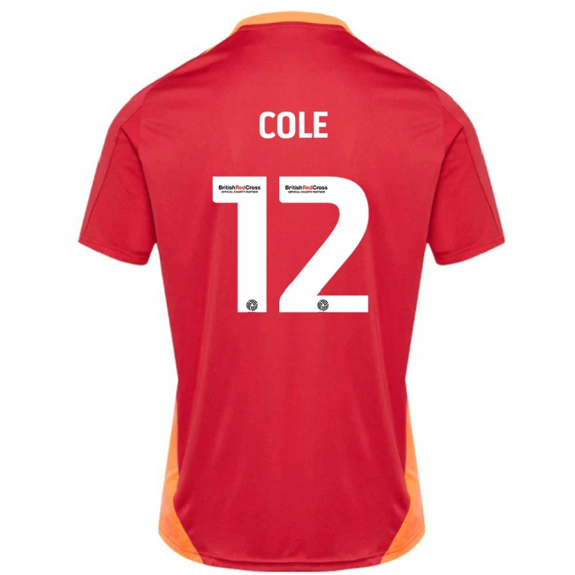 Danxen Kvinnor Reece Cole #12 Blå Benvit Bortatröja Matchtröjor 2024/25 Tröjor T-Tröja
