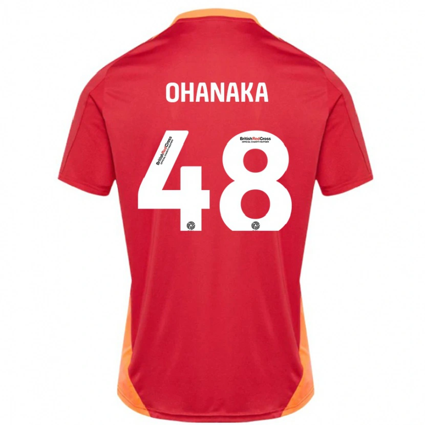 Danxen Kvinnor Santino Ohanaka #48 Blå Benvit Bortatröja Matchtröjor 2024/25 Tröjor T-Tröja