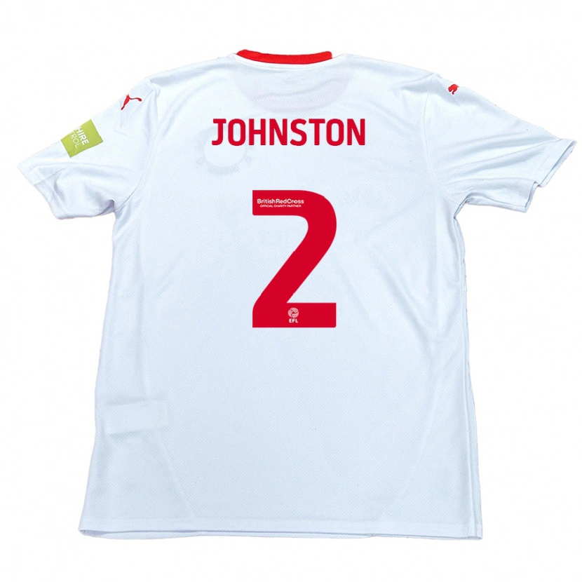 Danxen Kvinnor Carl Johnston #2 Vit Bortatröja Matchtröjor 2024/25 Tröjor T-Tröja