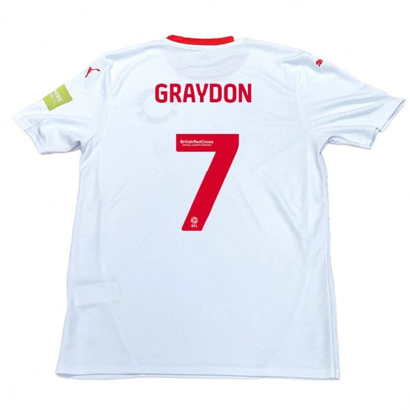 Danxen Kvinnor Ryan Graydon #7 Vit Bortatröja Matchtröjor 2024/25 Tröjor T-Tröja