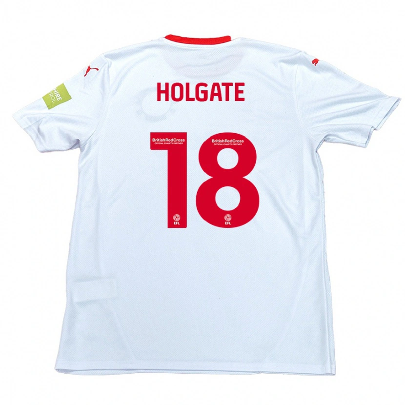 Danxen Kvinnor Harrison Holgate #18 Vit Bortatröja Matchtröjor 2024/25 Tröjor T-Tröja
