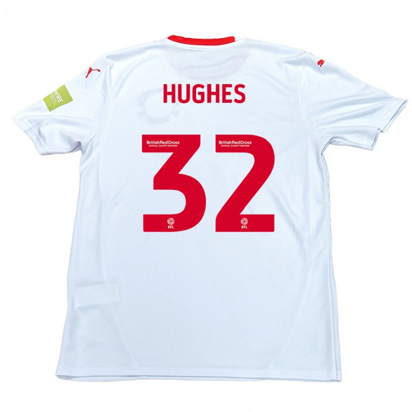 Danxen Kvinnor Kayden Hughes #32 Vit Bortatröja Matchtröjor 2024/25 Tröjor T-Tröja