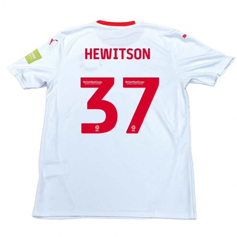 Danxen Kvinnor Luke Hewitson #37 Vit Bortatröja Matchtröjor 2024/25 Tröjor T-Tröja