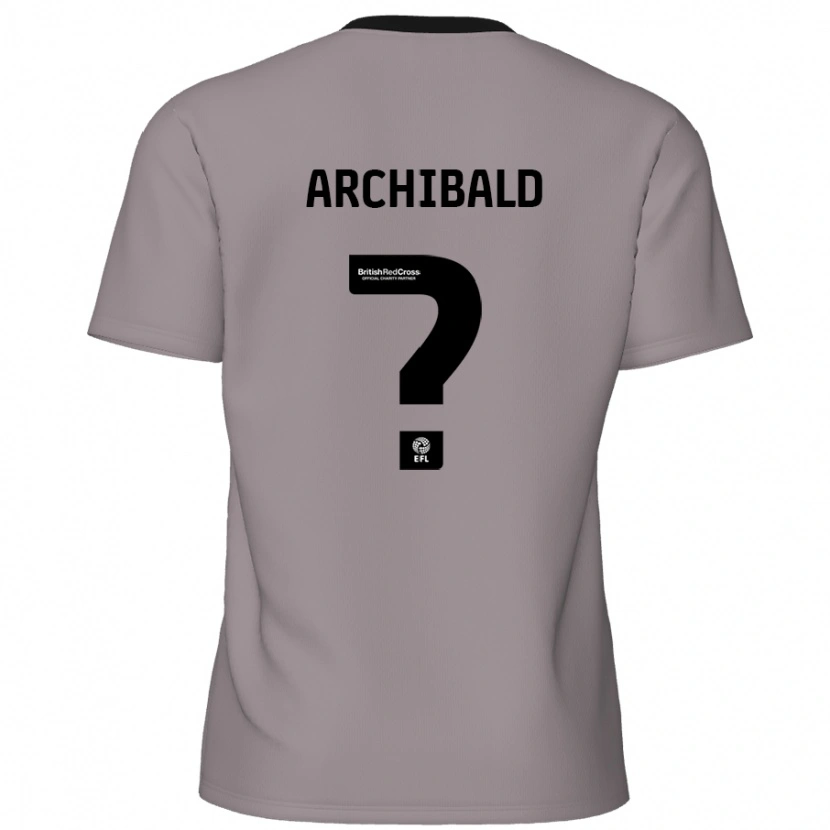 Danxen Kvinnor Aaron Archibald #0 Grå Bortatröja Matchtröjor 2024/25 Tröjor T-Tröja