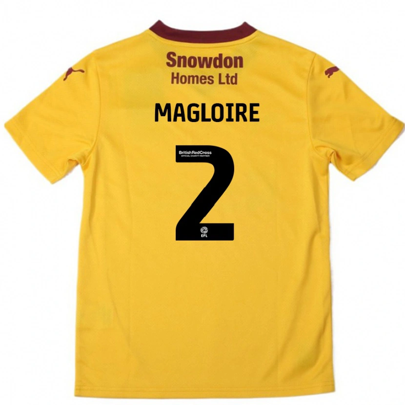 Danxen Kvinnor Tyler Magloire #2 Orange Bourgogne Bortatröja Matchtröjor 2024/25 Tröjor T-Tröja