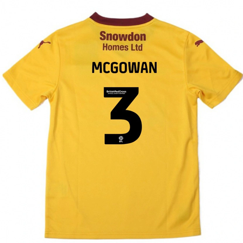 Danxen Kvinnor Aaron Mcgowan #3 Orange Bourgogne Bortatröja Matchtröjor 2024/25 Tröjor T-Tröja