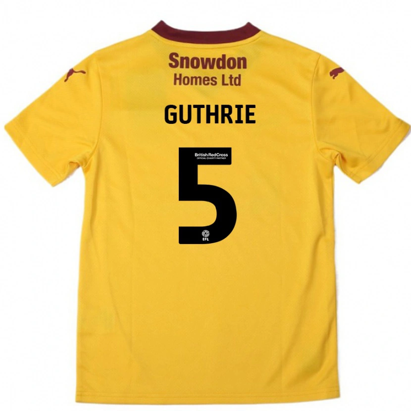 Danxen Kvinnor Jon Guthrie #5 Orange Bourgogne Bortatröja Matchtröjor 2024/25 Tröjor T-Tröja