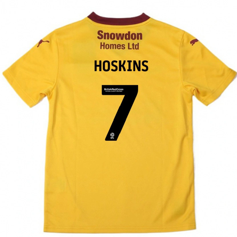 Danxen Kvinnor Sam Hoskins #7 Orange Bourgogne Bortatröja Matchtröjor 2024/25 Tröjor T-Tröja