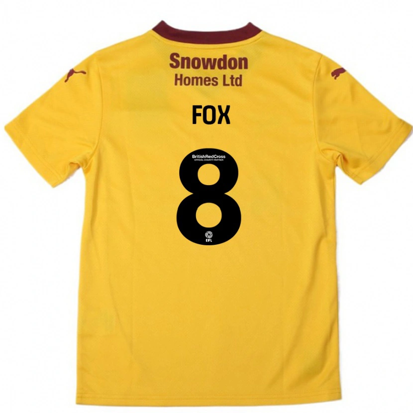 Danxen Kvinnor Ben Fox #8 Orange Bourgogne Bortatröja Matchtröjor 2024/25 Tröjor T-Tröja