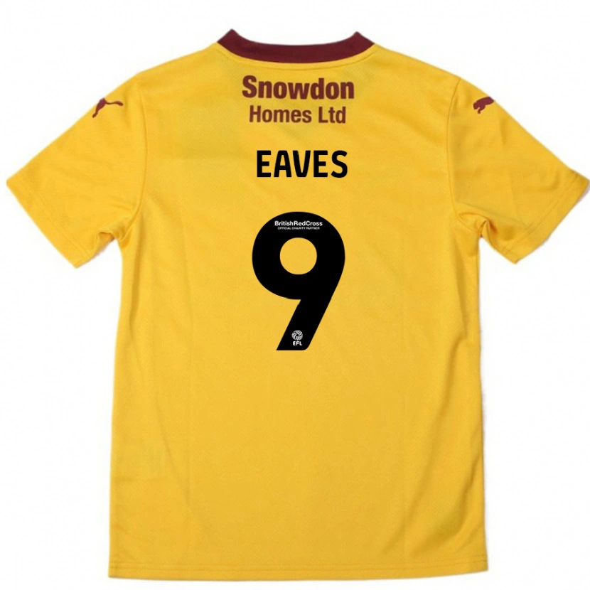 Danxen Kvinnor Tom Eaves #9 Orange Bourgogne Bortatröja Matchtröjor 2024/25 Tröjor T-Tröja