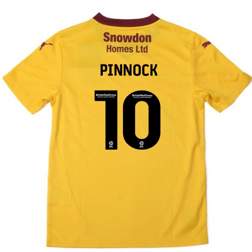 Danxen Kvinnor Mitch Pinnock #10 Orange Bourgogne Bortatröja Matchtröjor 2024/25 Tröjor T-Tröja