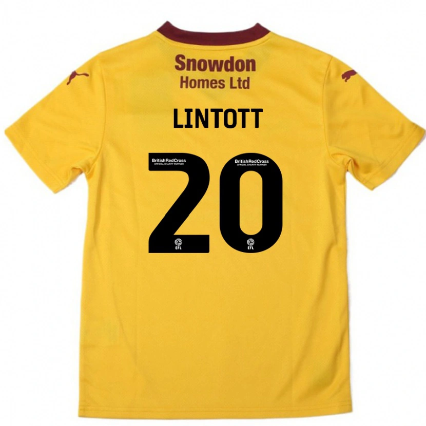 Danxen Kvinnor Harvey Lintott #20 Orange Bourgogne Bortatröja Matchtröjor 2024/25 Tröjor T-Tröja