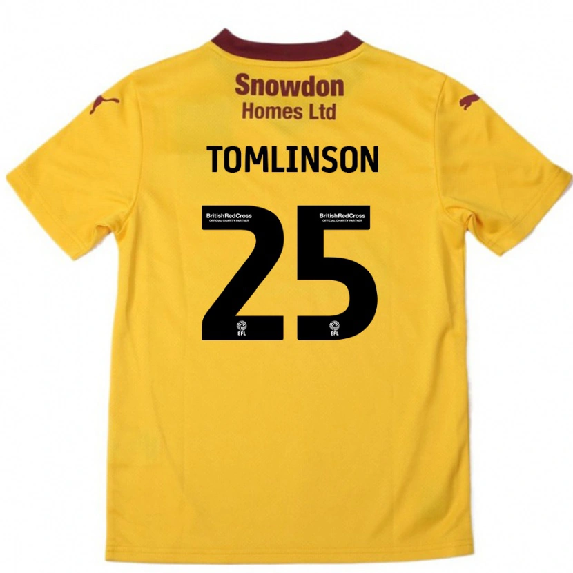Danxen Kvinnor Josh Tomlinson #25 Orange Bourgogne Bortatröja Matchtröjor 2024/25 Tröjor T-Tröja