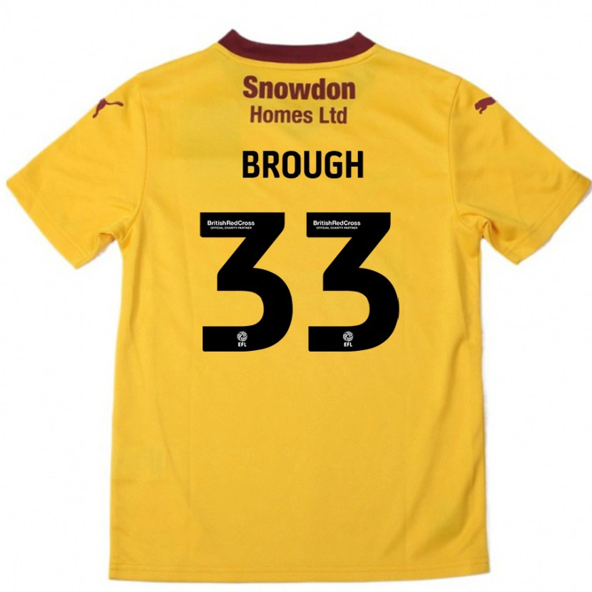 Danxen Kvinnor Patrick Brough #33 Orange Bourgogne Bortatröja Matchtröjor 2024/25 Tröjor T-Tröja