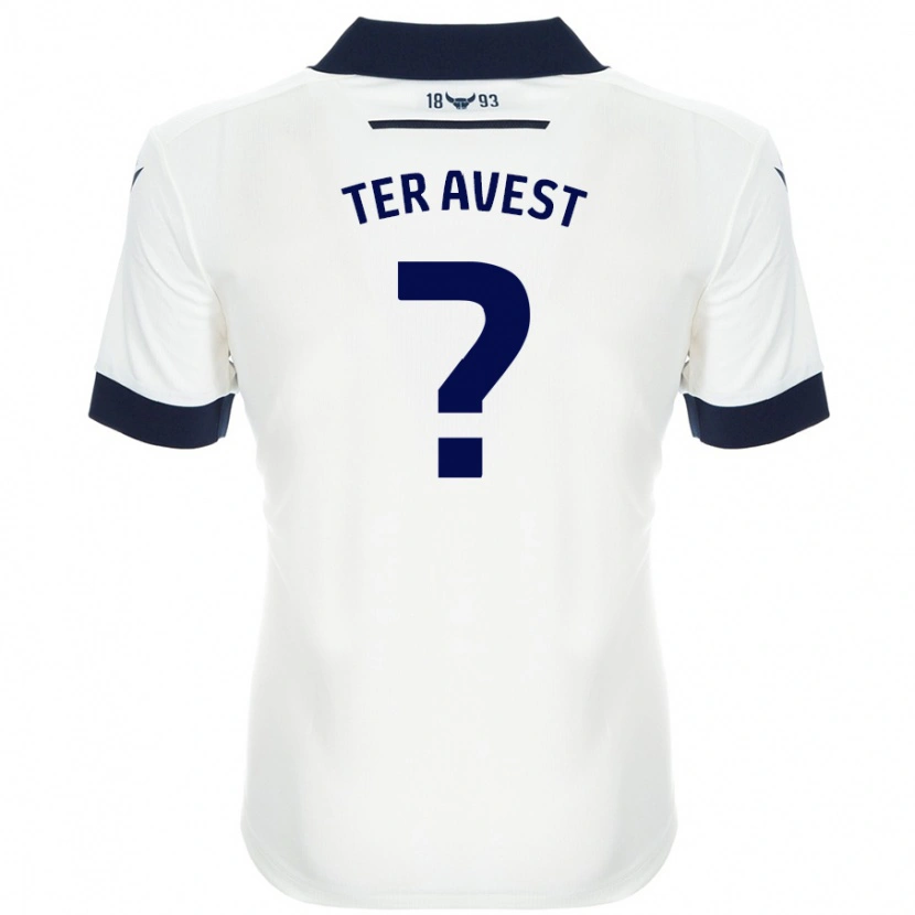 Danxen Kvinnor Hidde Ter Avest #0 Vit Marinblå Bortatröja Matchtröjor 2024/25 Tröjor T-Tröja