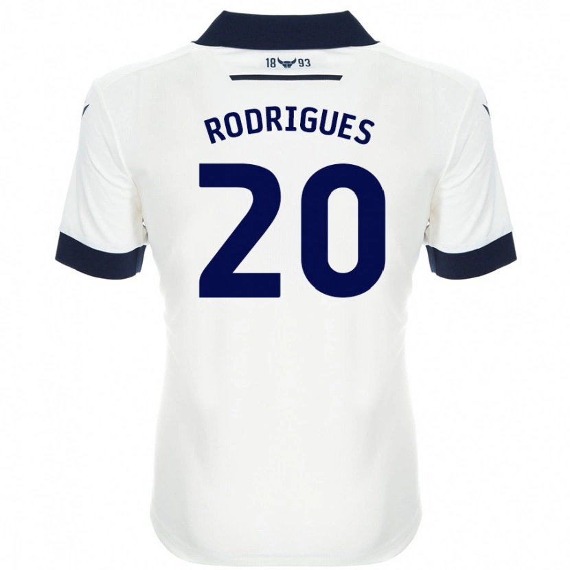 Danxen Kvinnor Rúben Rodrigues #20 Vit Marinblå Bortatröja Matchtröjor 2024/25 Tröjor T-Tröja