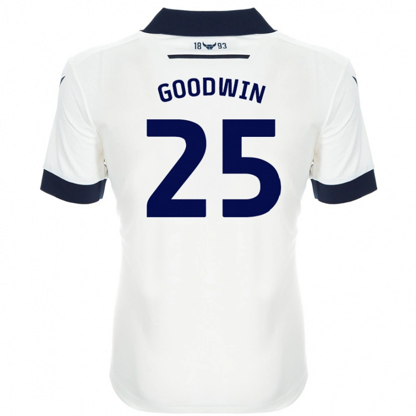 Danxen Kvinnor Will Goodwin #25 Vit Marinblå Bortatröja Matchtröjor 2024/25 Tröjor T-Tröja